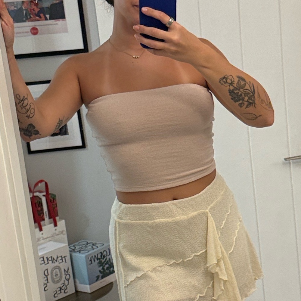 Wilfred free tube top , cream blush pink